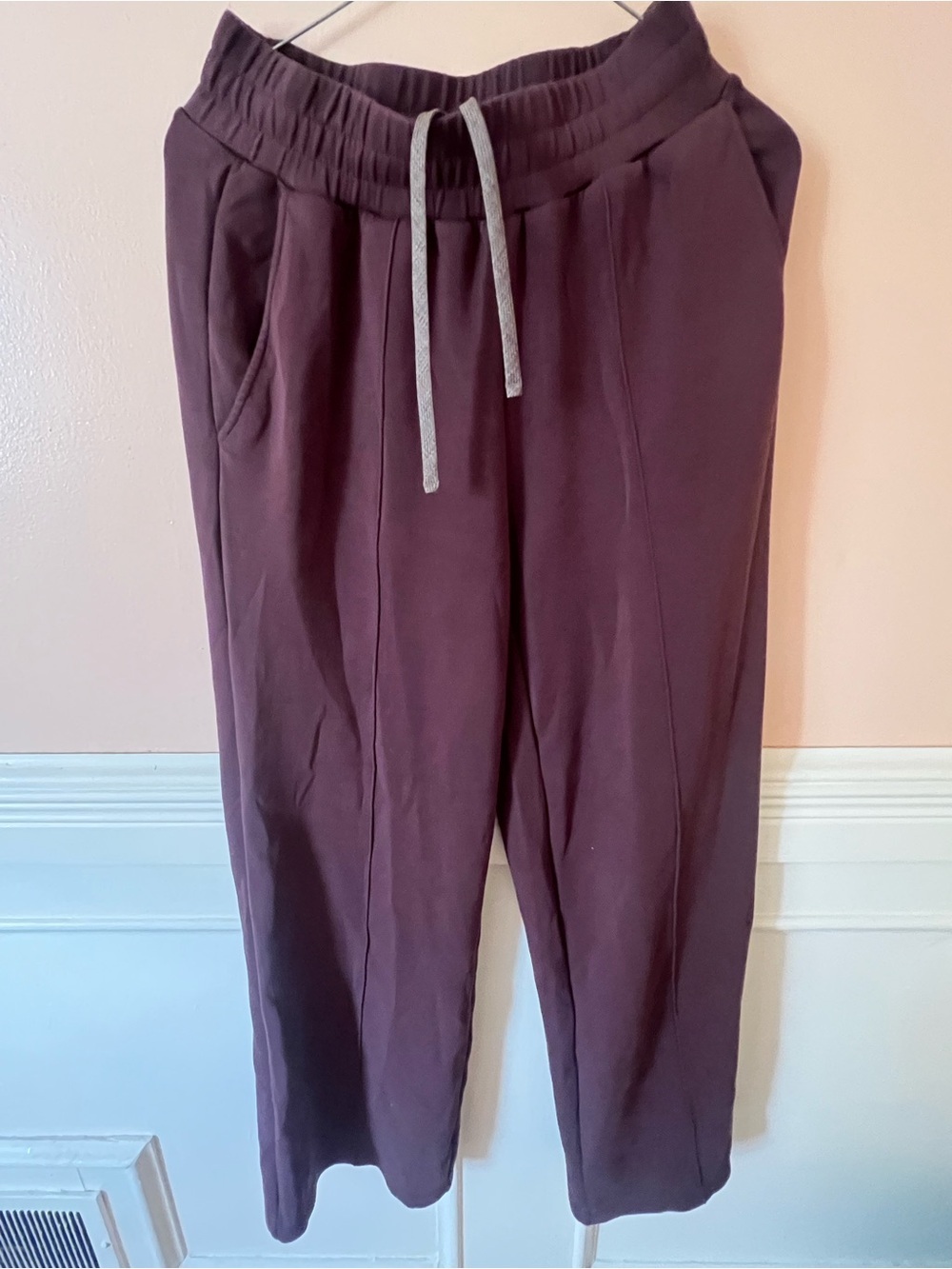 Varley Chocolate Brown Wide-Leg Lounge Pants pullover set doublesoft xs relaxed - Picture 9 of 16
